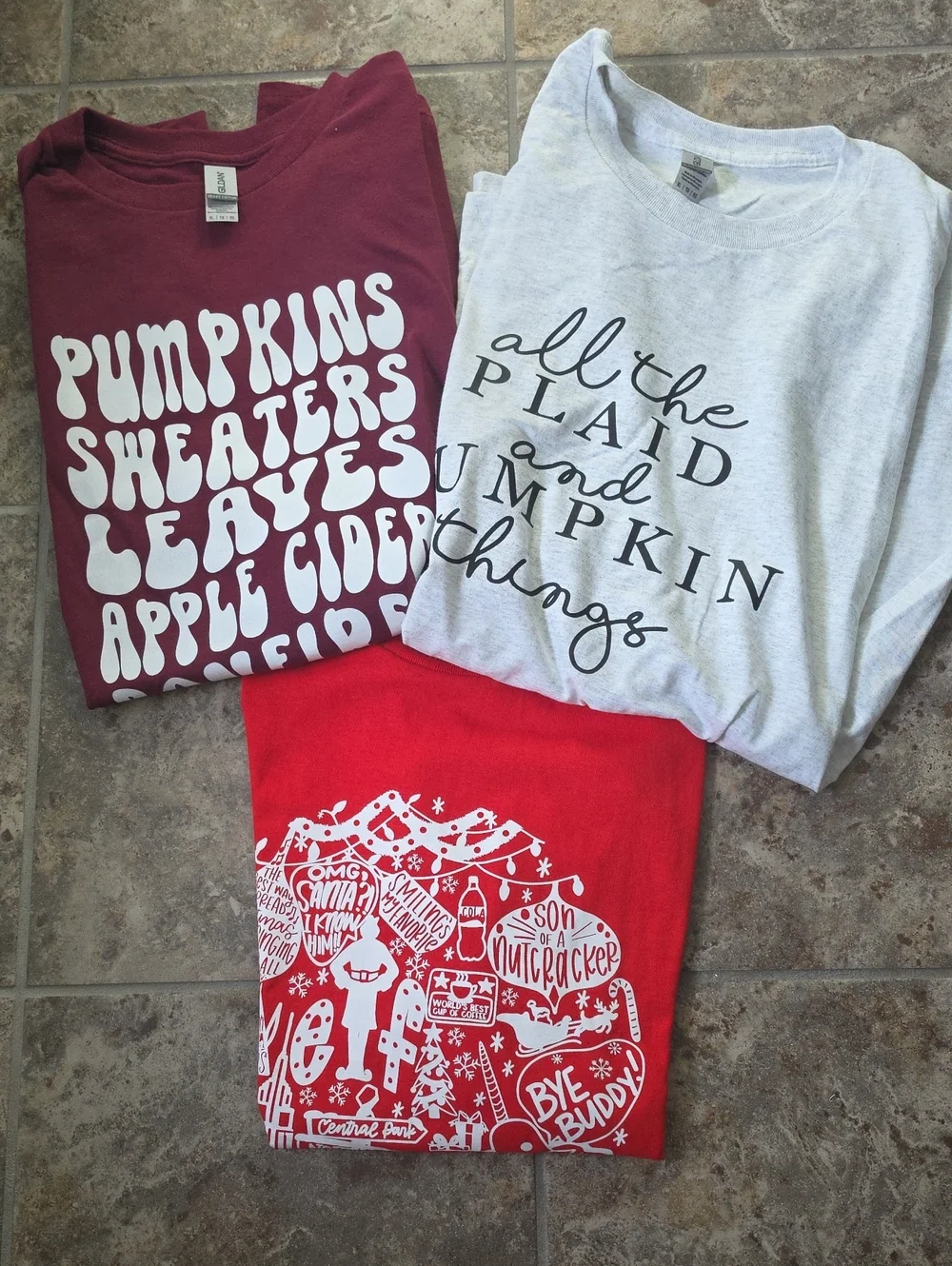 Womans Fall Graphic Tee - Burgundy Pumpkin Sweaters Design
